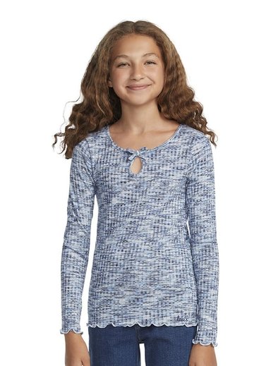 POLERA NIÑA LEVIS AZUL MANGA LARGA - 1