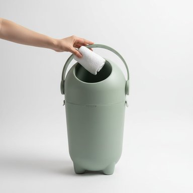 BASURERO DE PAÑALES PARA BEBE  CON CONTROL DE OLORES – COLOR VERDE - 2