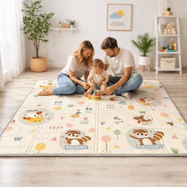 ALFOMBRA ANTIGOLPE PARA BEBE  REVERSIBLE 200X180 CM | ALFOMBRA DE JUEGO PLEGABLE - 2