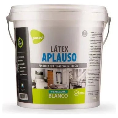 PINTURA LÁTEX BLANCO ACABADO MATE GALÓN 3.78LTS PASSOL - 1