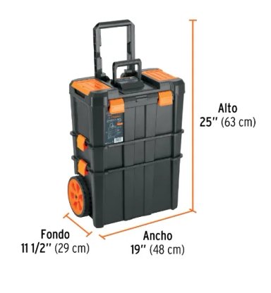 CAJA PARA HERRAMIENTAS 19 X25 3 EN 1 DESMONTABLE TRUPER CHP-1925R COLOR NEGRO - 2