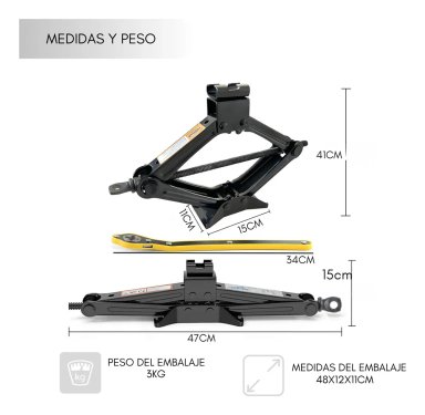 GATA TIJERA 3 TONELADAS AUTOMOVILES CAMBIO REPUESTO RUEDA - 2