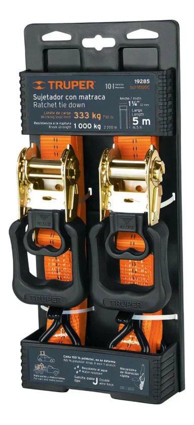 ESLINGA CON RATCHET REATA CORREA MEDIA 1000KG TRUPER 19285 - 1