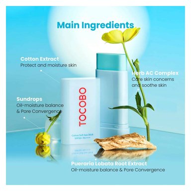 TOCOBO PROTECTOR SOLAR EN BARRA COTTON SOFT SUN STICK SPF50 - 3