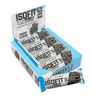 NUTREX ISOFIT ZERO BAR BARRAS DE PROTEINAS 12U COOKIES CREAM - 1