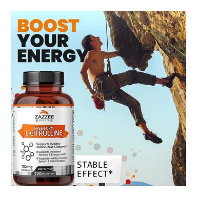 CITRULINA ZAZZEE SPORTS AUMENTO OXIDO NITRICO 750MG 120 CAPS - 2