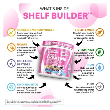 CREATINA PARA MUJERES SHELF BUILDER CLEAN NUTRA WOMENS 296GR - 5