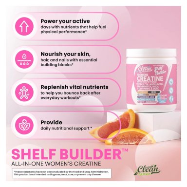 CREATINA PARA MUJERES SHELF BUILDER CLEAN NUTRA WOMENS 296GR - 6