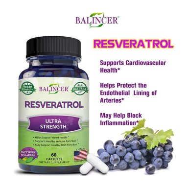 BALINCER RESVERATROL EXTRACTO PURO RESVERATROL 1000MG 60 CAPS - 2
