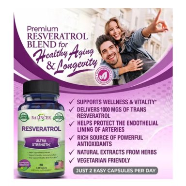 BALINCER RESVERATROL EXTRACTO PURO RESVERATROL 1000MG 60 CAPS - 4
