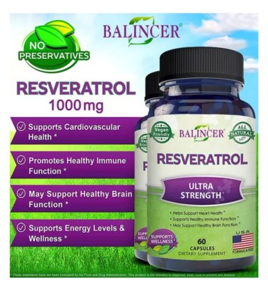 BALINCER RESVERATROL EXTRACTO PURO RESVERATROL 1000MG 60 CAPS - 6