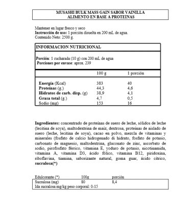 PROTEINA BULK MASS GAIN WHEY 5 LBS VAINILLA + INNER ARMOUR CREATINA - 3