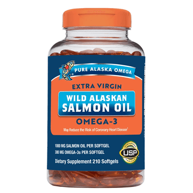 PURE ALASKAN SALMON OIL OMEGA 3 ACEITE DE SALMON 2000MG 210 SOFTGEL - 1