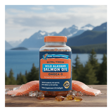 PURE ALASKAN SALMON OIL OMEGA 3 ACEITE DE SALMON 2000MG 210 SOFTGEL - 2