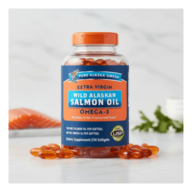 PURE ALASKAN SALMON OIL OMEGA 3 ACEITE DE SALMON 2000MG 210 SOFTGEL - 6
