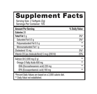 PURE ALASKAN SALMON OIL OMEGA 3 ACEITE DE SALMON 2000MG 210 SOFTGEL - 8