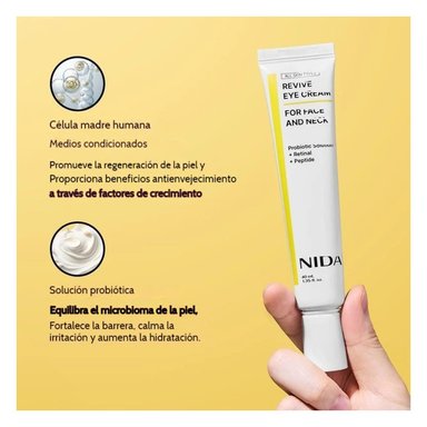 CREMA NIDA REVIVE OJOS CUELLO FIRMEZA REJUVENECIMIENTO 40ML TODO TIPO DE PIEL DIA/NOCHE - 4