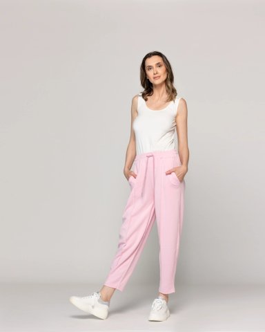 PANTALON MUJER PLACIDA JOGGER CALCE RELAJADO CINTURA ELASTICADA ROSA LINEATRE - 1