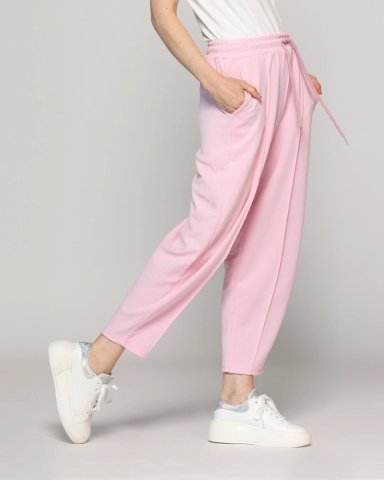 PANTALON MUJER PLACIDA JOGGER CALCE RELAJADO CINTURA ELASTICADA ROSA LINEATRE - 2
