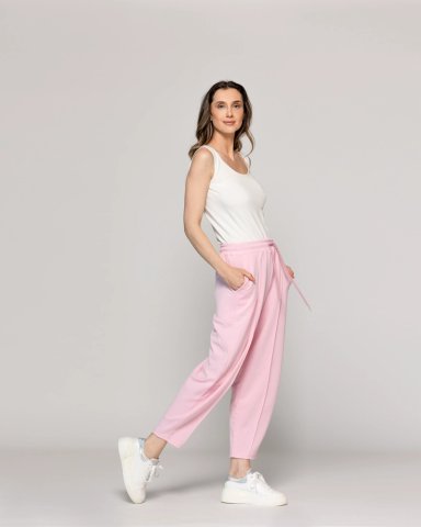 PANTALON MUJER PLACIDA JOGGER CALCE RELAJADO CINTURA ELASTICADA ROSA LINEATRE - 5