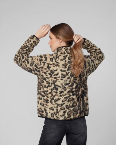 CHAQUETA MUJER CONSUELO RELAXED CUELLO TIPO KIMONO MANGA SUELTA LEOPARDO LINEATRE - 2