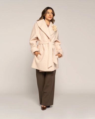 CHAQUETA ANTONIA CRUDO LAZO CUELLO SOLAPA CRUZADA MANGA LARGA AJUSTADA PUÑO AJUSTADO MUJER - 2