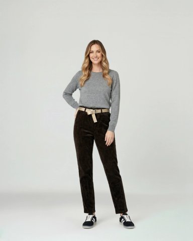 PANTALON MUJER ISABELLA REGULAR CHOCOLATE LINEATRE - 4
