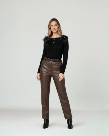 PANTALON MUJER DORA CAFE  LINEATRE - 4