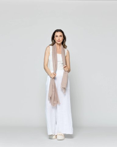 PAÑUELO MUJER CON TEXTURA BEIGE LINEATRE - 1