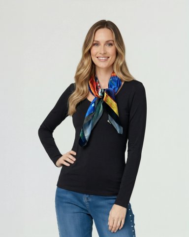 PAÑUELO MUJER ROCIO AZUL LINEATRE - 1