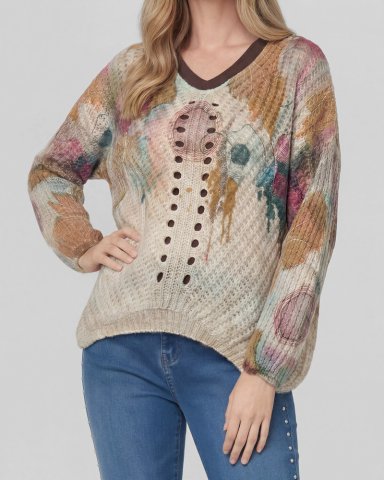 SWEATER MUJER VERONICA RELAXED CUELLO REDONDO MANGA CAIDA COCCIO LINEATRE - 4