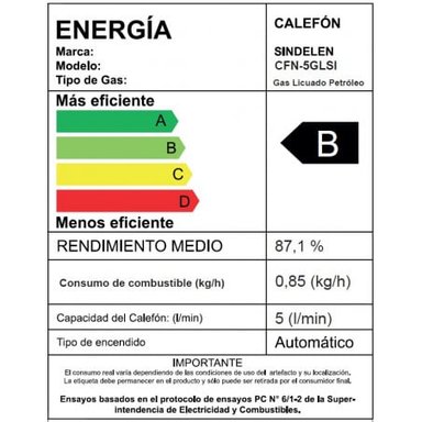 CALEFONT 5 LITROS GAS LICUADO TIRO NATURAL CFN-5GLSI - 3