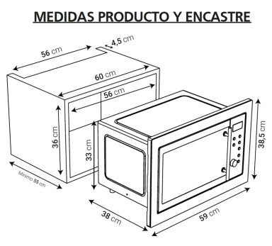 MICROONDAS EMPOTRABLE DELI COOK MDE-26IN - 10