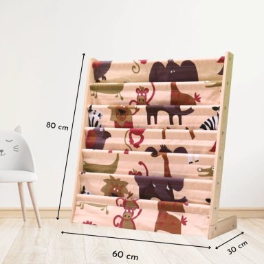 LIBRERO DE MADERA DISEÑO ANIMALES - 7