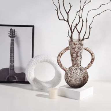 SET JARRON Y FIGURA DECO CERAMICA KORA ORIGENES - 7