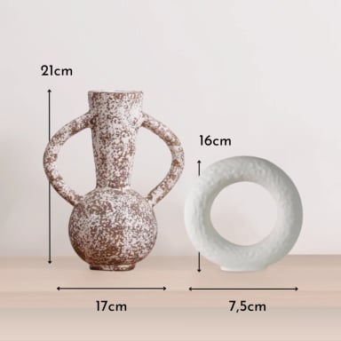 SET JARRON Y FIGURA DECO CERAMICA KORA ORIGENES - 8