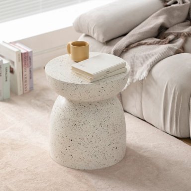 MESA DE CENTRO LATERAL TIPO ESCULTURA GEOME TRICA NORDICO - 5