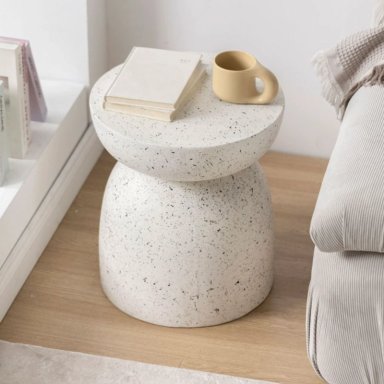 MESA DE CENTRO LATERAL TIPO ESCULTURA GEOME TRICA NORDICO - 9
