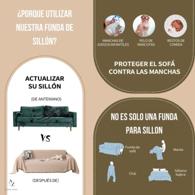 FUNDAS DE SILLON A MEDIDA AJUSTABLE CUBRE SOFA CUERPOS AZ GR TAMAÑO 180X340 CM (3 CUERPOS) - 4