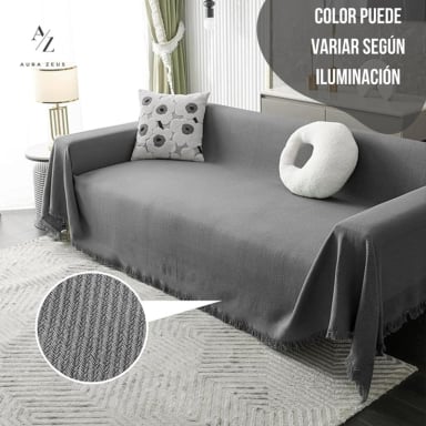 FUNDAS DE SILLON A MEDIDA AJUSTABLE CUBRE SOFA CUERPOS AZ GR TAMAÑO 180X340 CM (3 CUERPOS) - 5