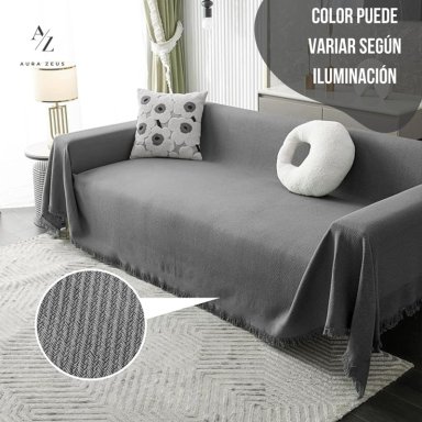 FUNDAS DE SILLON A MEDIDA AJUSTABLE CUBRE SOFA CUERPOS AZ GR TAMAÑO 180X260 CM (2 CUERPOS) - 6