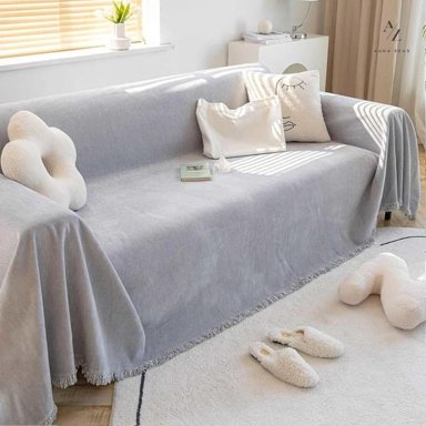 FUNDAS DE SILLON A MEDIDA AJUSTABLE CUBRE SOFA CUERPOS AZ GR TAMAÑO 180X260 CM (2 CUERPOS) - 7