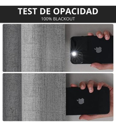 CORTINA 100% BLACKOUT 2 PAÑOS 160X108 LINO TERMICA ROLLER AZ - 5