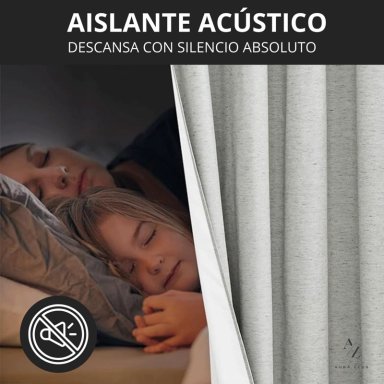 CORTINA 100% BLACKOUT 2 PAÑOS 160X108 LINO TERMICA ROLLER AZ - 8