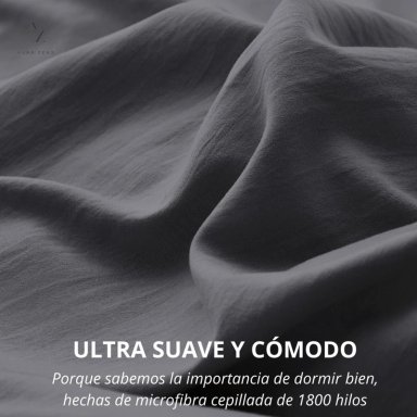 FUNDA PLUMON DUVET EDREDON 1800 HILOS MICROFIBRA SABANA AZ TAMAÑO 1.5 PLAZAS - 3