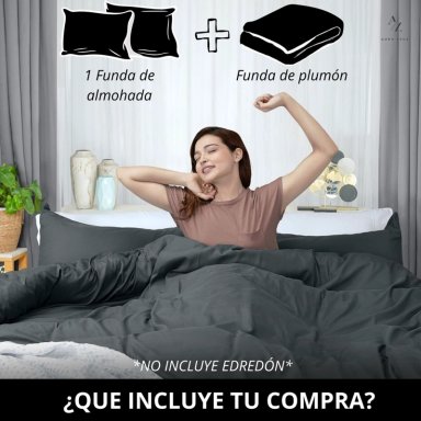 FUNDA PLUMON DUVET EDREDON 1800 HILOS MICROFIBRA SABANA AZ TAMAÑO 1.5 PLAZAS - 4
