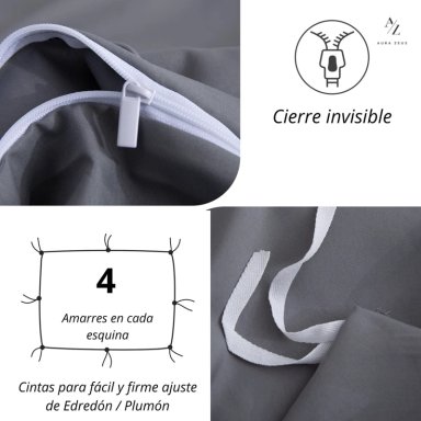 FUNDA PLUMON DUVET EDREDON 1800 HILOS MICROFIBRA SABANA AZ TAMAÑO 1.5 PLAZAS - 5