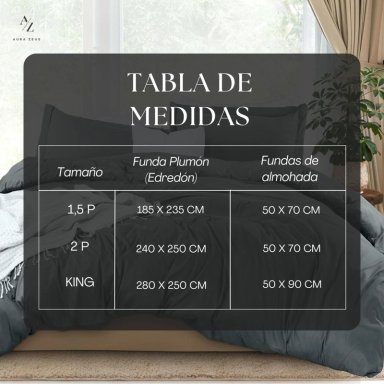 FUNDA PLUMON DUVET EDREDON 1800 HILOS MICROFIBRA SABANA AZ TAMAÑO 1.5 PLAZAS - 7