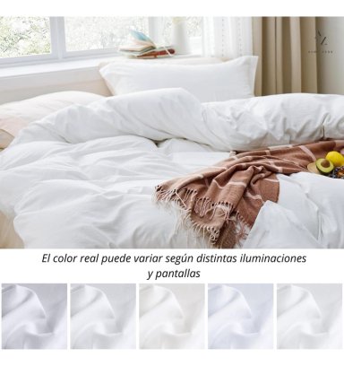 FUNDA PLUMON DUVET EDREDON 1800 HILOS MICROFIBRA SABANA AZ TAMAÑO KING - 8