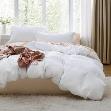 JUEGO FUNDA PLUMON + SABANA BAJERA + FUNDA ALMOHADA HILOS AZ TAMAÑO KING - 1